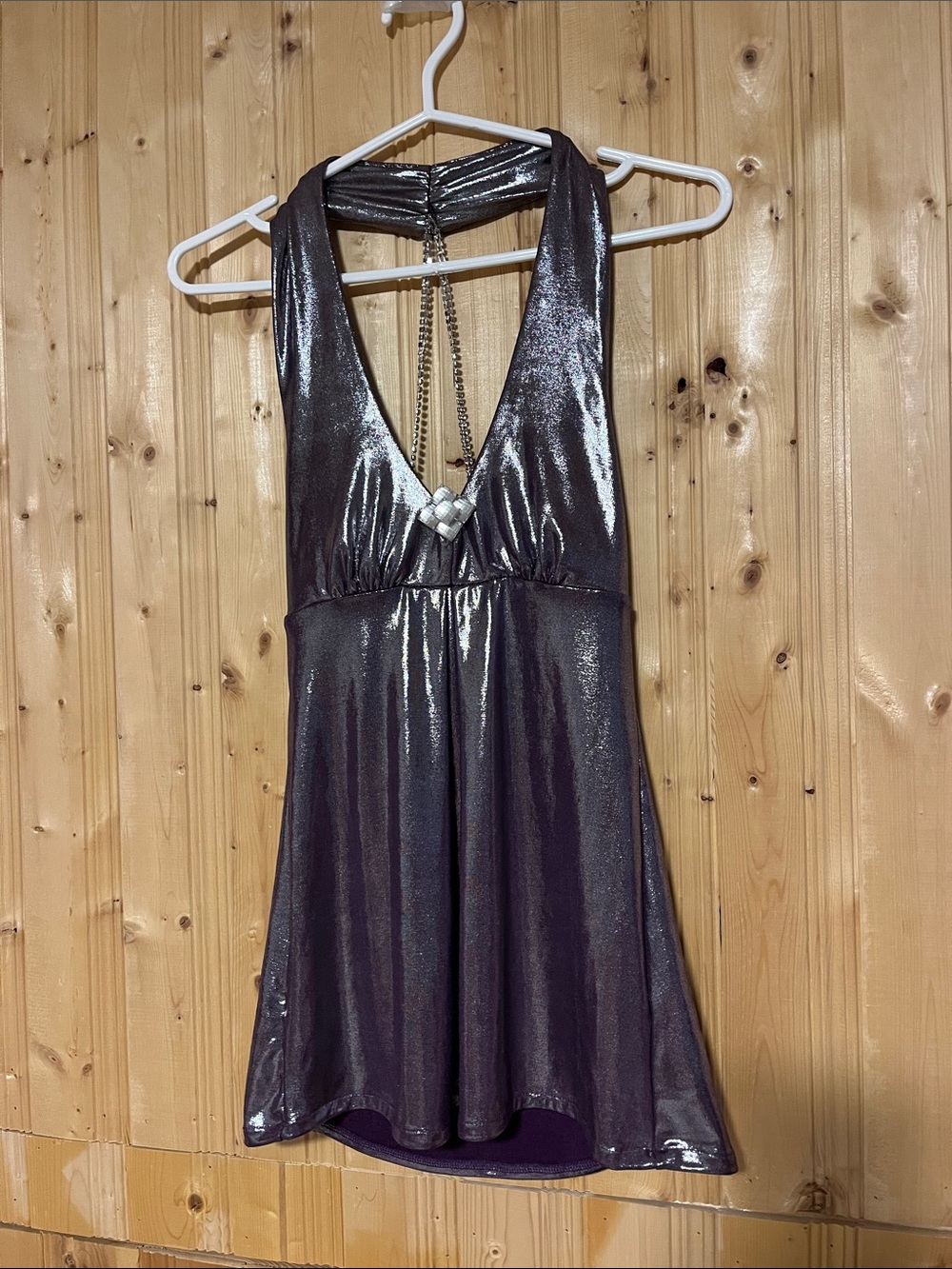 Guess Metallic Plum Halter top